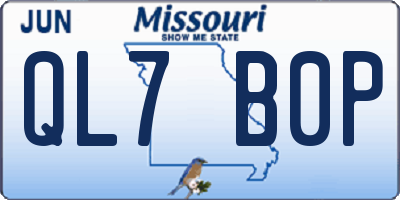 MO license plate QL7B0P