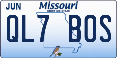 MO license plate QL7B0S