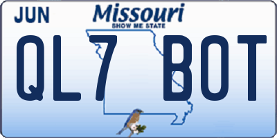 MO license plate QL7B0T