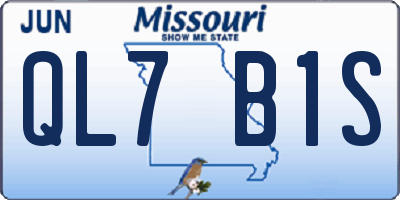 MO license plate QL7B1S