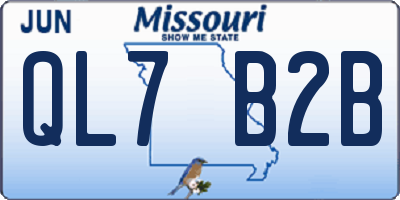 MO license plate QL7B2B