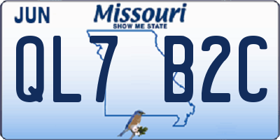 MO license plate QL7B2C