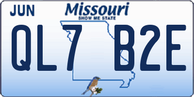 MO license plate QL7B2E