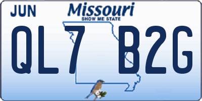 MO license plate QL7B2G