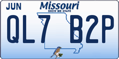 MO license plate QL7B2P