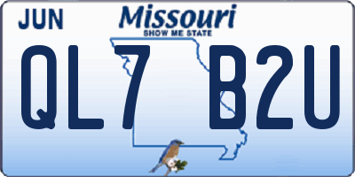 MO license plate QL7B2U