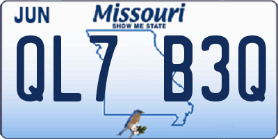 MO license plate QL7B3Q