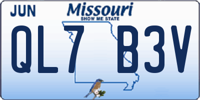 MO license plate QL7B3V