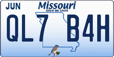 MO license plate QL7B4H
