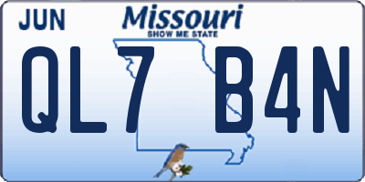 MO license plate QL7B4N