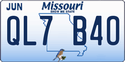 MO license plate QL7B4O