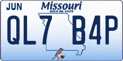 MO license plate QL7B4P