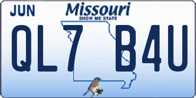 MO license plate QL7B4U