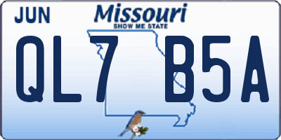 MO license plate QL7B5A