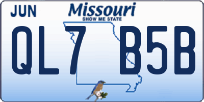 MO license plate QL7B5B