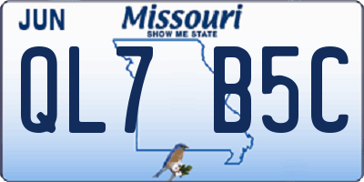 MO license plate QL7B5C