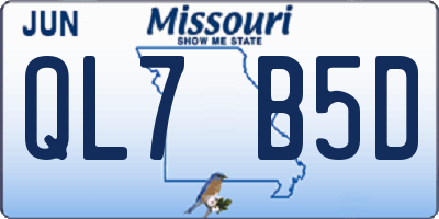 MO license plate QL7B5D