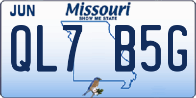 MO license plate QL7B5G