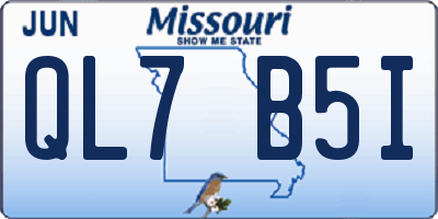 MO license plate QL7B5I