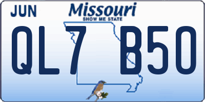 MO license plate QL7B5O