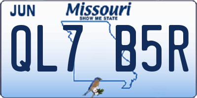 MO license plate QL7B5R