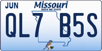 MO license plate QL7B5S