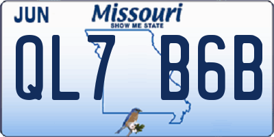 MO license plate QL7B6B