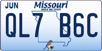 MO license plate QL7B6C