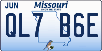 MO license plate QL7B6E