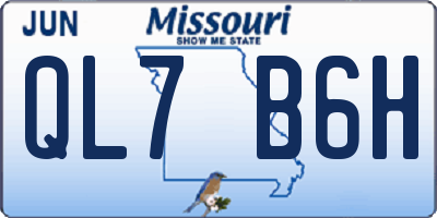 MO license plate QL7B6H