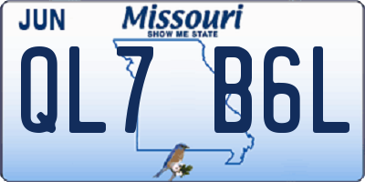 MO license plate QL7B6L