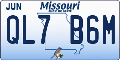 MO license plate QL7B6M