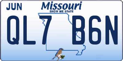 MO license plate QL7B6N