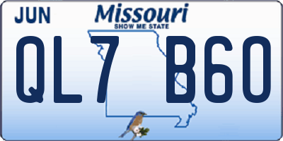 MO license plate QL7B6O