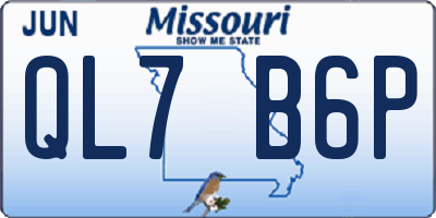 MO license plate QL7B6P