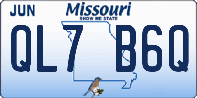 MO license plate QL7B6Q