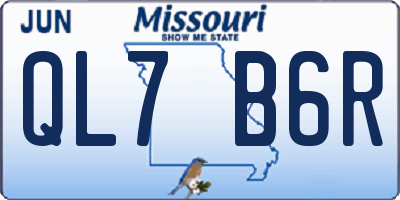 MO license plate QL7B6R