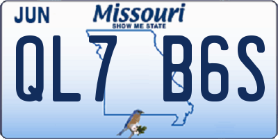 MO license plate QL7B6S
