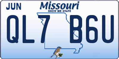 MO license plate QL7B6U