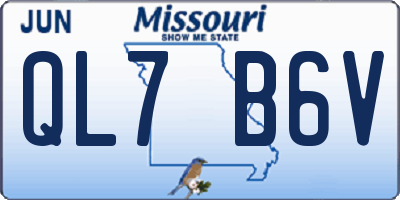 MO license plate QL7B6V