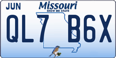 MO license plate QL7B6X
