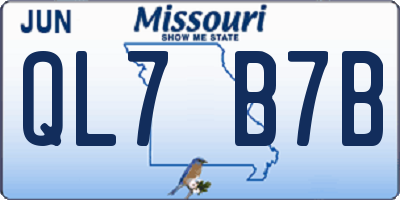 MO license plate QL7B7B