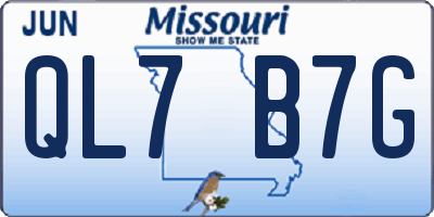 MO license plate QL7B7G