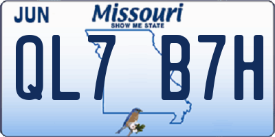 MO license plate QL7B7H