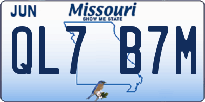 MO license plate QL7B7M