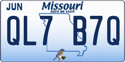 MO license plate QL7B7Q