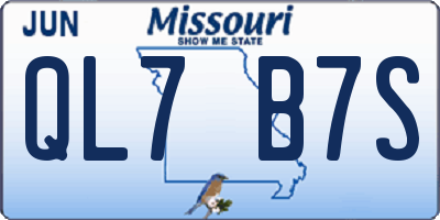 MO license plate QL7B7S