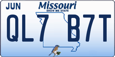 MO license plate QL7B7T