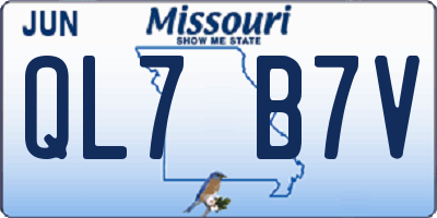 MO license plate QL7B7V