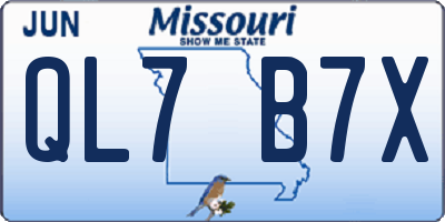 MO license plate QL7B7X
